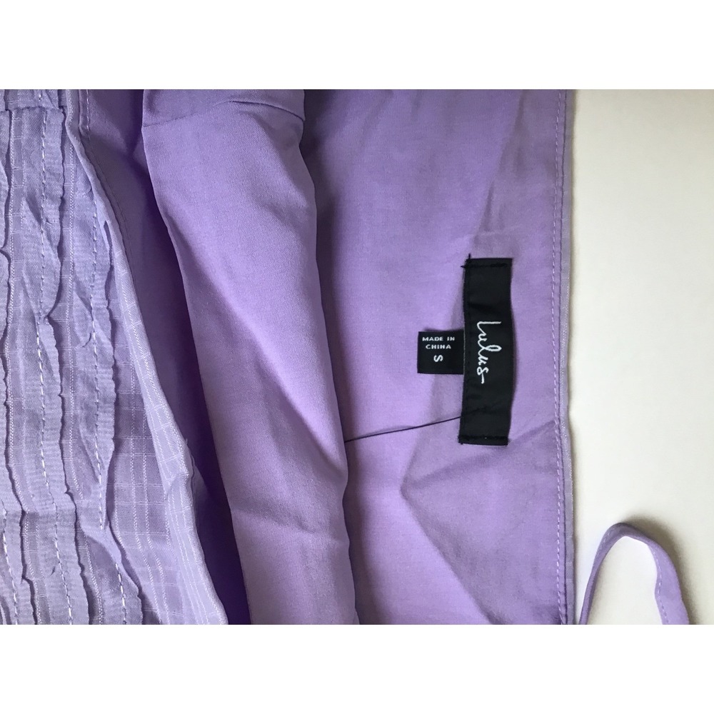 Lulus Women's Emele Lavender Textured Tiered Square Neck‎ Mini Dress NWT Size S - Picture 6 of 8